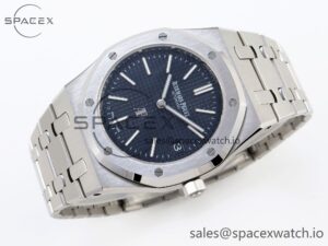 Audermars Piguet Royal Oak 39mm 15202 SS IPF 1:1 Best Edition Blue Textured Dial on SS Bracelet A2121 - Image 6