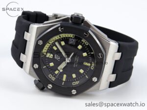 AUDEMARS PIGUET ROYAL OAK OFFSHORE DIVER 15720 CERAMIC BEZEL APSF 1:1 BEST EDITION BLACK DIAL ON BLACK RUBBER STRAP SA4308 - Image 5