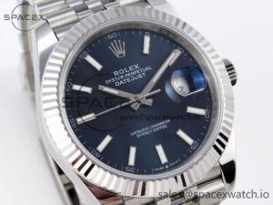 Rolex DateJust 41 126334 Fluted Bezel ARF 1:1 Best Edition 904L Steel Blue Stick Dial on Jubilee Bracelet VR3235 - Image 3