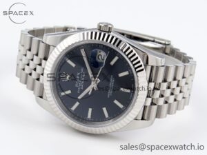 Rolex DateJust 41 126334 Fluted Bezel ARF 1:1 Best Edition 904L Steel Blue Stick Dial on Jubilee Bracelet VR3235 - Image 5