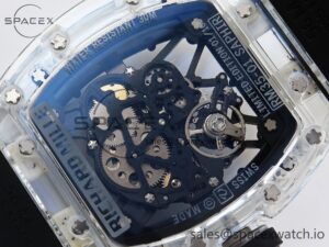 Richard Mille RM035 Transparent RMF Best Edition Skeleton Dial on Black Rubber Strap Clone RMUL2 - Image 15