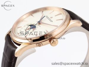 Jaeger-Lecoultre Master Ultra Thin Moon 1368420 RG ZF 1:1 Best Edition White Dial on Brown Leather Strap SA925 Super Clone V2 - Image 7