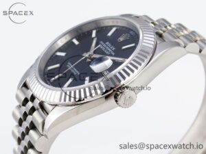 Rolex DateJust 41 126334 Fluted Bezel ARF 1:1 Best Edition 904L Steel Blue Stick Dial on Jubilee Bracelet VR3235 - Image 7