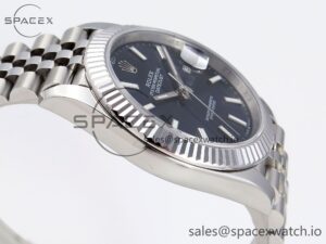 Rolex DateJust 41 126334 Fluted Bezel ARF 1:1 Best Edition 904L Steel Blue Stick Dial on Jubilee Bracelet VR3235 - Image 8