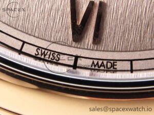 Omega De Ville Date RG MKF 1:1 Best Edition Brown Textured Dial Diamonds Marker on Brown Leather Strap A8800 - Image 11