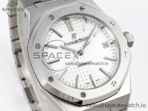 Audermars Piguet Royal Oak 37mm 15450 SS APSF 1:1 Best Edition White Textured Dial on SS Bracelet SA3120 Super Clone - Image 3