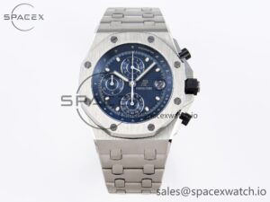 AUDEMARS PIGUET ROYAL OAK OFFSHORE 42MM SS APF 1:1 BEST EDITION BLUE DIAL ON SS BRACELET STRAP A4404