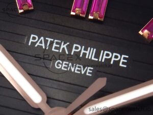 PATEK PHILIPPE NAUTILUS 5711 RG GPF 1:1 BEST EDITION GRAY DIAL PURPLE DIAMONDS BEZEL ON RG BRACELET 324CS - Image 9