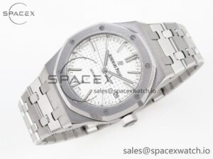 Audermars Piguet Royal Oak 37mm 15450 SS APSF 1:1 Best Edition White Textured Dial on SS Bracelet SA3120 Super Clone - Image 6