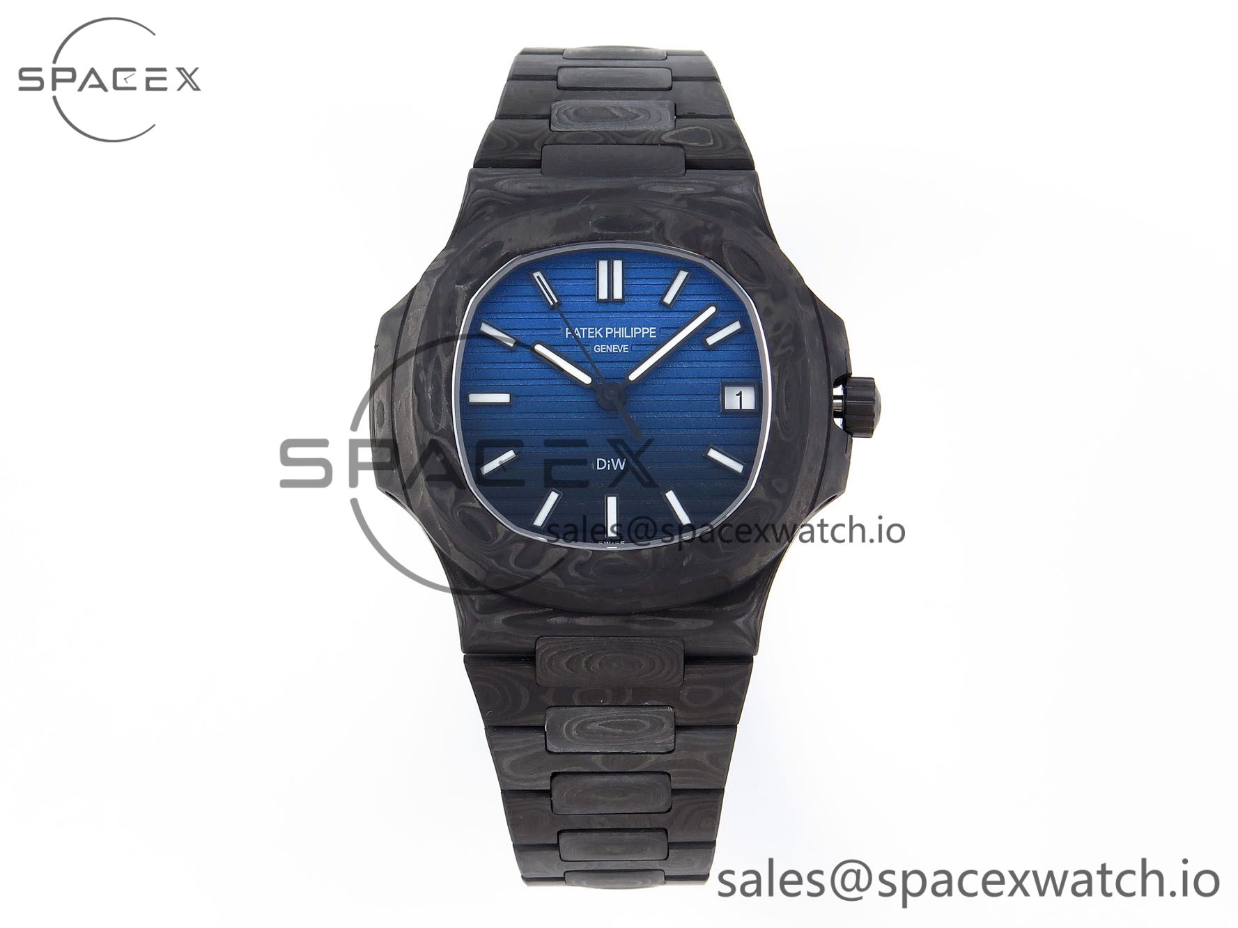 IMG_0211 Patek Philippe NAUTILUS 5711 DIW CARBON DIWF 1:1 BEST EDITION BLACK/BLUE TEXTURED DIAL ON CARBON BRACELET 324CS - Image 1