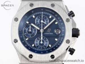 AUDEMARS PIGUET ROYAL OAK OFFSHORE 42MM SS APF 1:1 BEST EDITION BLUE DIAL ON SS BRACELET STRAP A4404 - Image 2