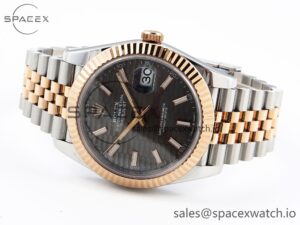 ROLEX DATEJUST 41 126331 VSF 1:1 BEST EDITION 904L STEEL GRAY TEXTURED DIAL ON SS/RG JUBILEE BRACELET VS3235 - Image 5