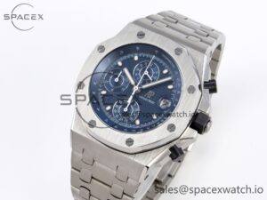 AUDEMARS PIGUET ROYAL OAK OFFSHORE 42MM SS APF 1:1 BEST EDITION BLUE DIAL ON SS BRACELET STRAP A4404 - Image 4