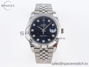 Rolex DateJust 41 126334 Fluted Bezel ARF 1:1 Best Edition 904L Steel Blue Diamonds Dial on Jubilee Bracelet VR3235