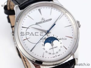 Jaeger-Lecoultre Master Ultra Thin Moon 1368420 SS ZF 1:1 Best Edition White Dial on Black Leather Strap SA925 Super Clone V2 - Image 3