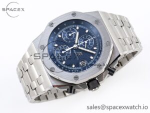AUDEMARS PIGUET ROYAL OAK OFFSHORE 42MM SS APF 1:1 BEST EDITION BLUE DIAL ON SS BRACELET STRAP A4404 - Image 6