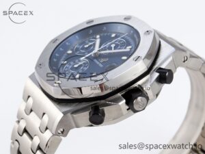 AUDEMARS PIGUET ROYAL OAK OFFSHORE 42MM SS APF 1:1 BEST EDITION BLUE DIAL ON SS BRACELET STRAP A4404 - Image 7