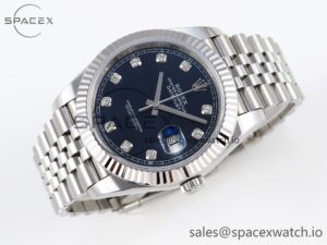 Rolex DateJust 41 126334 Fluted Bezel ARF 1:1 Best Edition 904L Steel Blue Diamonds Dial on Jubilee Bracelet VR3235 - Image 6