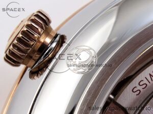 Omega De Ville Date RG MKF 1:1 Best Edition Brown Textured Dial Diamonds Marker on Brown Leather Strap A8800 - Image 22