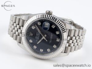 Rolex DateJust 41 126334 Fluted Bezel ARF 1:1 Best Edition 904L Steel Blue Diamonds Dial on Jubilee Bracelet VR3235 - Image 5