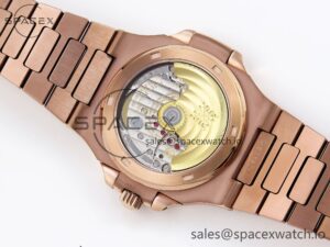 PATEK PHILIPPE NAUTILUS 5711 RG GPF 1:1 BEST EDITION GRAY DIAL PURPLE DIAMONDS BEZEL ON RG BRACELET 324CS - Image 15