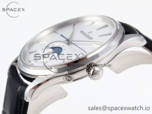 Jaeger-Lecoultre Master Ultra Thin Moon 1368420 SS ZF 1:1 Best Edition White Dial on Black Leather Strap SA925 Super Clone V2 - Image 7