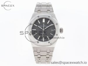 Audermars Piguet Royal Oak 37mm 15450 SS APSF 1:1 Best Edition Gray Textured Dial on SS Bracelet SA3120 Super Clone