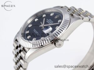 Rolex DateJust 41 126334 Fluted Bezel ARF 1:1 Best Edition 904L Steel Blue Diamonds Dial on Jubilee Bracelet VR3235 - Image 7