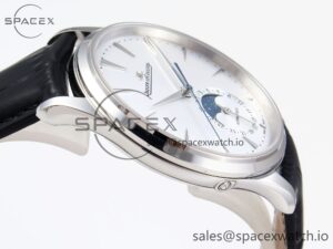 Jaeger-Lecoultre Master Ultra Thin Moon 1368420 SS ZF 1:1 Best Edition White Dial on Black Leather Strap SA925 Super Clone V2 - Image 8
