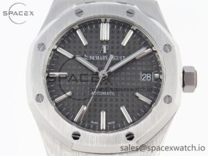 Audermars Piguet Royal Oak 37mm 15450 SS APSF 1:1 Best Edition Gray Textured Dial on SS Bracelet SA3120 Super Clone - Image 2