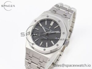 Audermars Piguet Royal Oak 37mm 15450 SS APSF 1:1 Best Edition Gray Textured Dial on SS Bracelet SA3120 Super Clone - Image 4