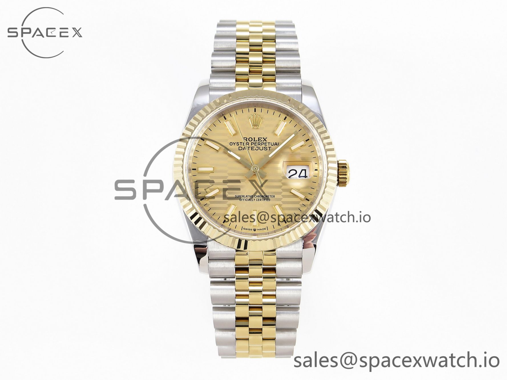 IMG_0222 Rolex DateJust 36 SS 126233 BPF 1:1 Best Edition 904L Steel YG Textured Dial on Jubilee Bracelet VS3235 - Image 1