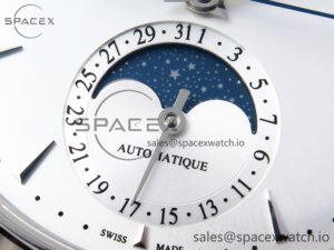 Jaeger-Lecoultre Master Ultra Thin Moon 1368420 SS ZF 1:1 Best Edition White Dial on Black Leather Strap SA925 Super Clone V2 - Image 10