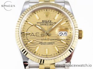 Rolex DateJust 36 SS 126233 BPF 1:1 Best Edition 904L Steel YG Textured Dial on Jubilee Bracelet VS3235 - Image 2