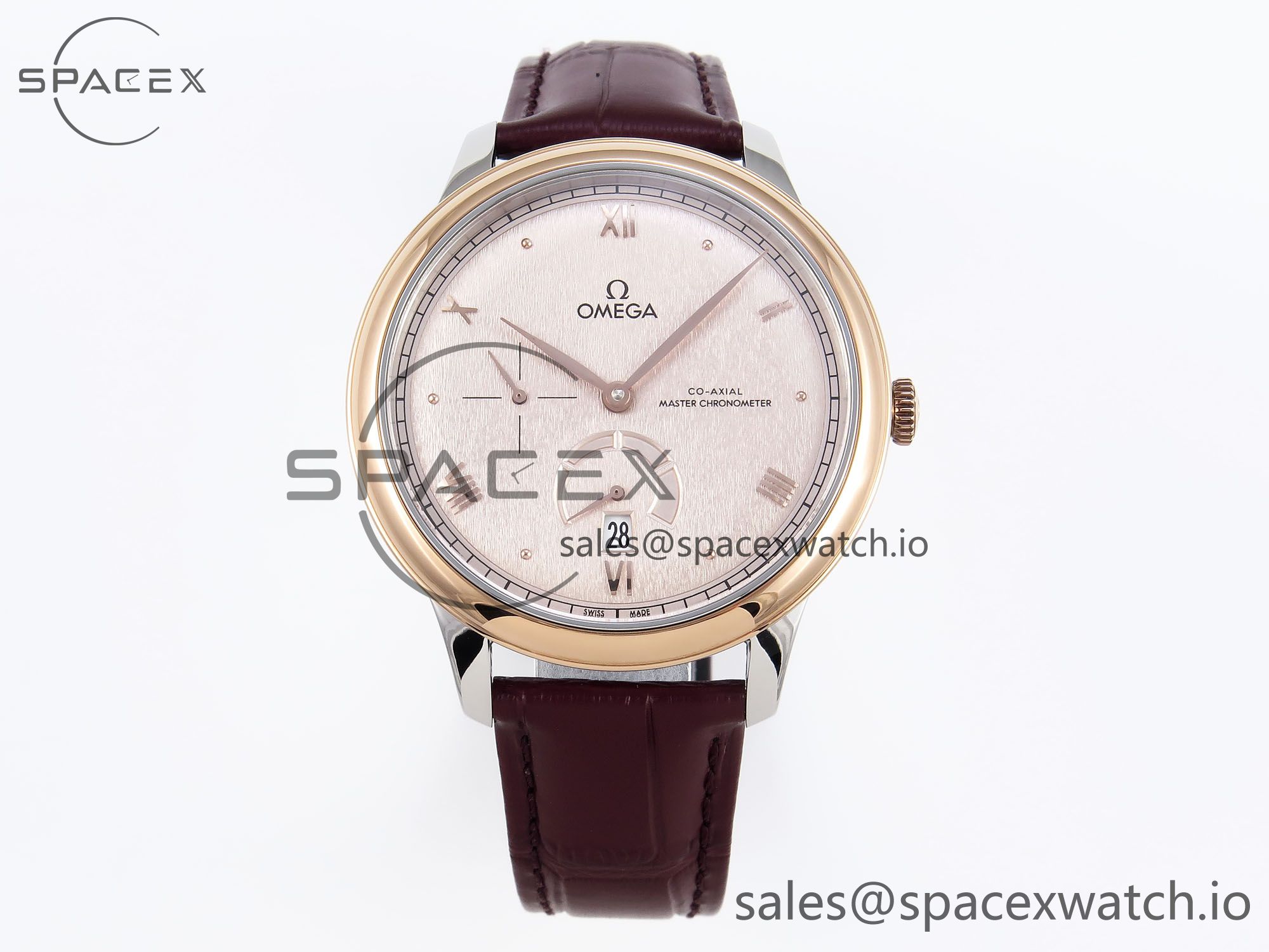 IMG_0224 Omega De Ville Power Reserve RG MKF 1:1 Best Edition RG Textured Dial on Brown Leather Strap A8810 - Image 1