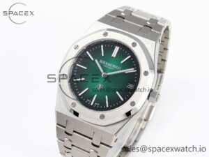 Audermars Piguet Royal Oak 39mm 15202 SS IPF 1:1 Best Edition Green/Black Dial on SS Bracelet A2121 - Image 4