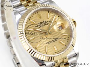 Rolex DateJust 36 SS 126233 BPF 1:1 Best Edition 904L Steel YG Textured Dial on Jubilee Bracelet VS3235 - Image 3