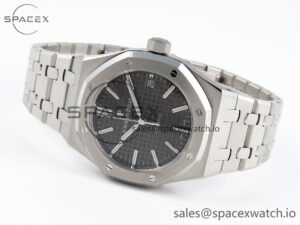 Audermars Piguet Royal Oak 37mm 15450 SS APSF 1:1 Best Edition Gray Textured Dial on SS Bracelet SA3120 Super Clone - Image 5