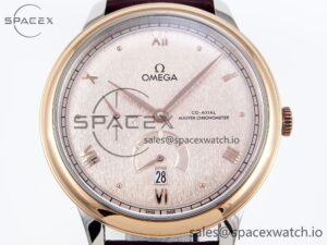 Omega De Ville Power Reserve RG MKF 1:1 Best Edition RG Textured Dial on Brown Leather Strap A8810 - Image 2