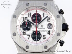 AUDEMARS PIGUET ROYAL OAK OFFSHORE 42MM SS APF 1:1 BEST EDITION WHITE/BLACK DIAL ON SS BRACELET STRAP A7750 - Image 2
