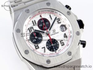 AUDEMARS PIGUET ROYAL OAK OFFSHORE 42MM SS APF 1:1 BEST EDITION WHITE/BLACK DIAL ON SS BRACELET STRAP A7750 - Image 3