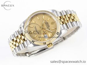 Rolex DateJust 36 SS 126233 BPF 1:1 Best Edition 904L Steel YG Textured Dial on Jubilee Bracelet VS3235 - Image 6