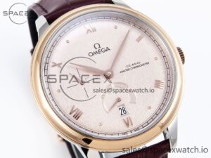Omega De Ville Power Reserve RG MKF 1:1 Best Edition RG Textured Dial on Brown Leather Strap A8810 - Image 3
