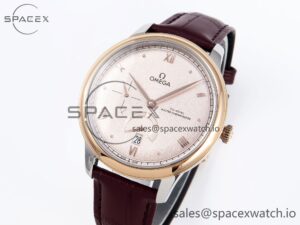 Omega De Ville Power Reserve RG MKF 1:1 Best Edition RG Textured Dial on Brown Leather Strap A8810 - Image 4