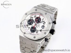 AUDEMARS PIGUET ROYAL OAK OFFSHORE 42MM SS APF 1:1 BEST EDITION WHITE/BLACK DIAL ON SS BRACELET STRAP A7750 - Image 4