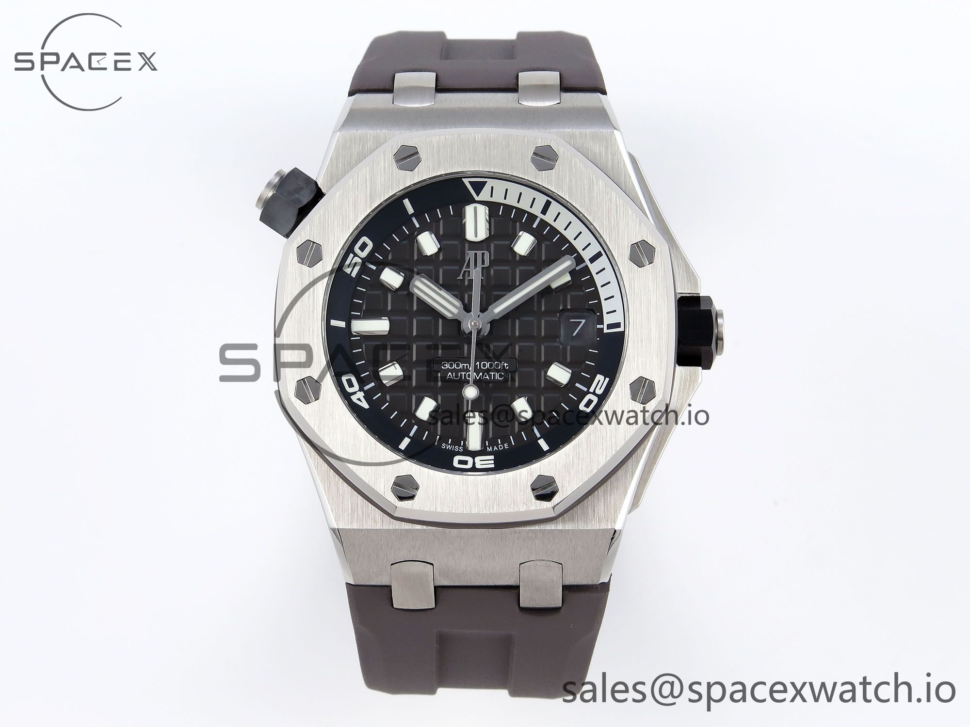 IMG_0228 AUDEMARS PIGUET ROYAL OAK OFFSHORE DIVER 15720 APSF 1:1 BEST EDITION GRAY DIAL ON GRAY RUBBER STRAP SA4308 - Image 1