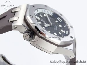 AUDEMARS PIGUET ROYAL OAK OFFSHORE DIVER 15720 APSF 1:1 BEST EDITION GRAY DIAL ON GRAY RUBBER STRAP SA4308 - Image 8