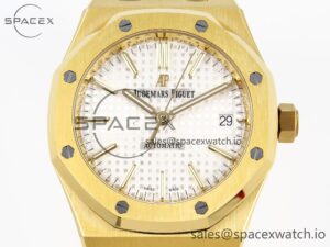 Audermars Piguet Royal Oak 37mm 15450 YG IPF Best Edition White Dial on YG Bracelet SA3120 Super Clone - Image 2