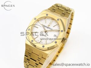 Audermars Piguet Royal Oak 37mm 15450 YG IPF Best Edition White Dial on YG Bracelet SA3120 Super Clone - Image 4