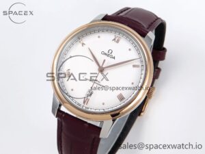 Omega De Ville Date RG MKF 1:1 Best Edition White Dial Roman Marker on Brown Leather Strap A8800 - Image 4